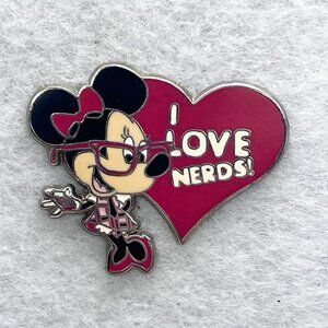 🔮‎ 5/$25 Disney Nerds Rock! I Love Nerds Minnie Mouse Pin